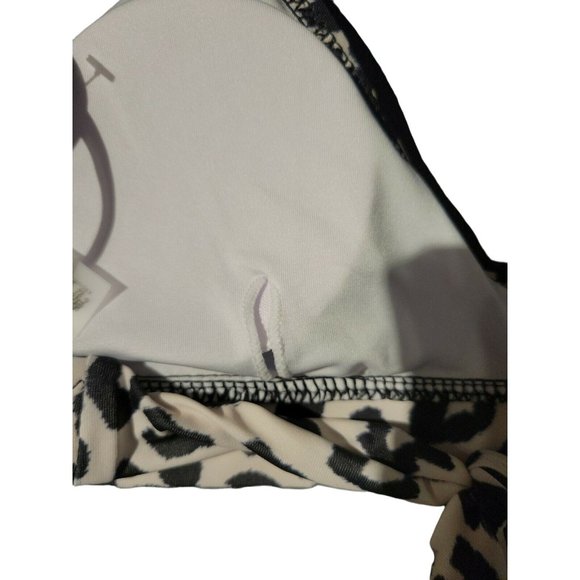 Blooming Jelly Black & White Cheetah Bikini bathing suit w/ Adjustable Straps SM - Picture 2 of 4